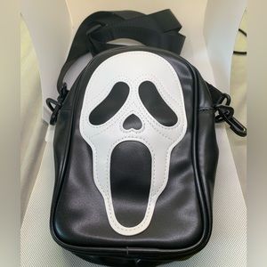 Scream Ghostface Shoulder Crossbody bag purse Black vegan Leather Great for fall